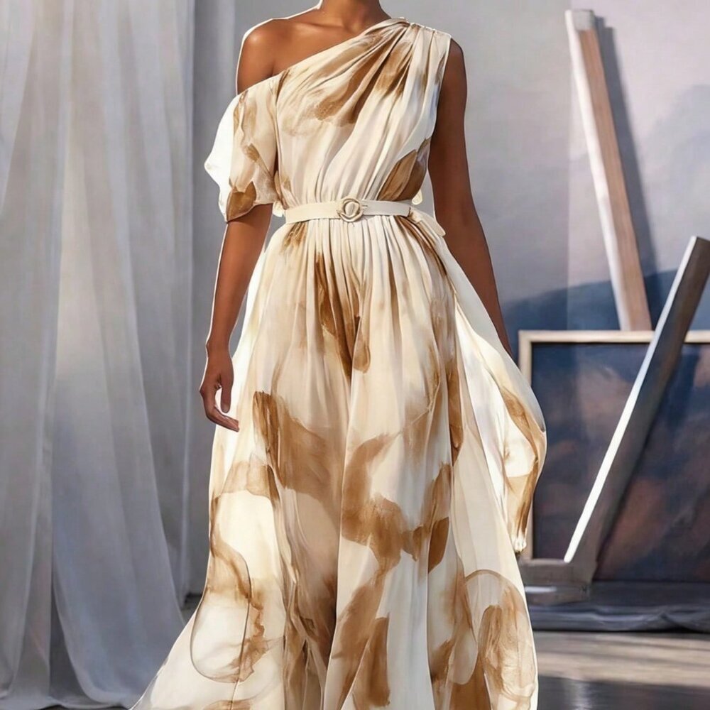Coffee Bohemian Women's Evening Dress